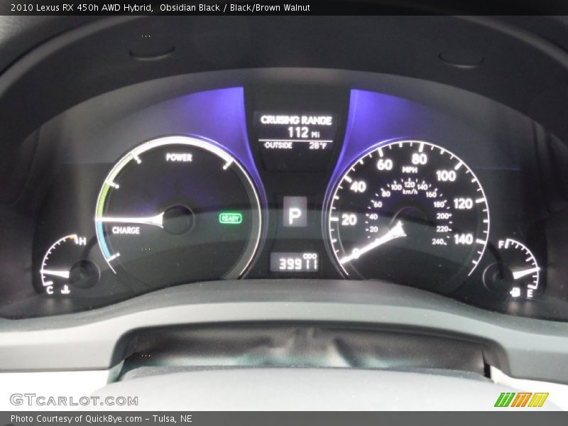 Obsidian Black / Black/Brown Walnut 2010 Lexus RX 450h AWD Hybrid
