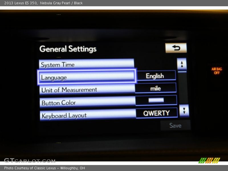 Nebula Gray Pearl / Black 2013 Lexus ES 350