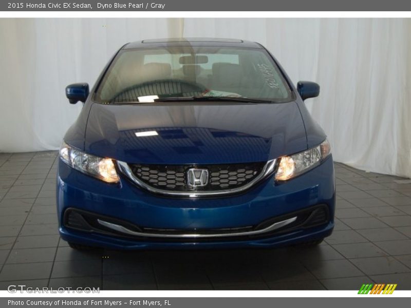 Dyno Blue Pearl / Gray 2015 Honda Civic EX Sedan