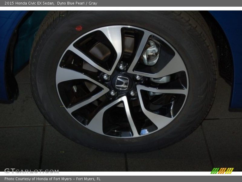 Dyno Blue Pearl / Gray 2015 Honda Civic EX Sedan