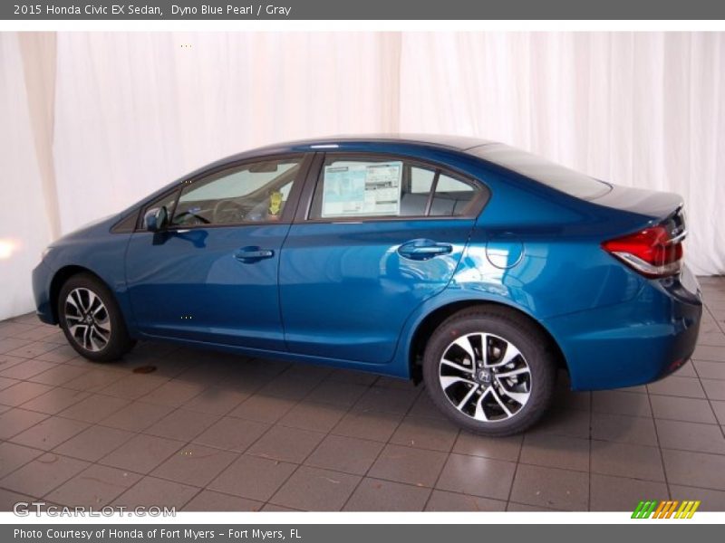 Dyno Blue Pearl / Gray 2015 Honda Civic EX Sedan