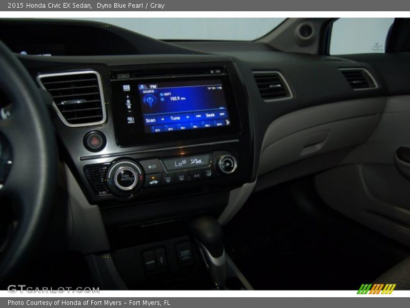 Dyno Blue Pearl / Gray 2015 Honda Civic EX Sedan
