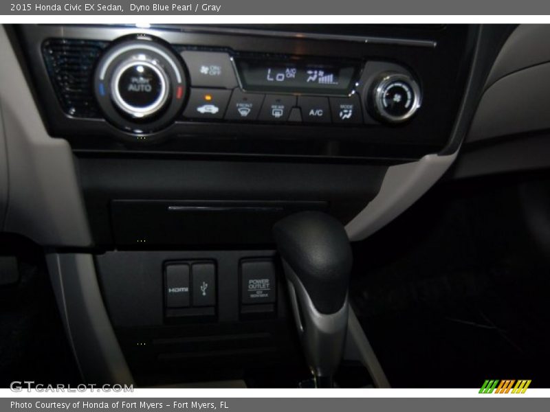 Dyno Blue Pearl / Gray 2015 Honda Civic EX Sedan