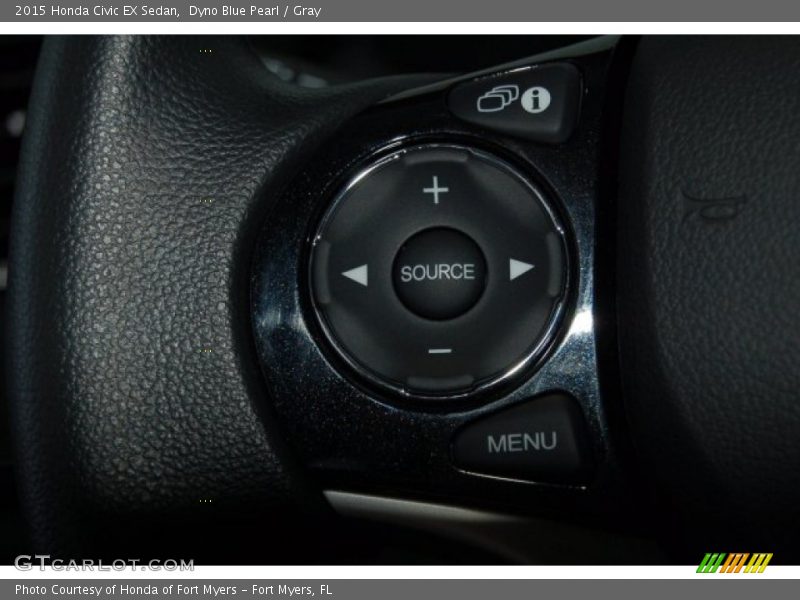 Dyno Blue Pearl / Gray 2015 Honda Civic EX Sedan
