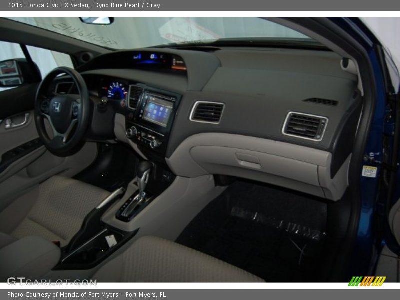 Dyno Blue Pearl / Gray 2015 Honda Civic EX Sedan