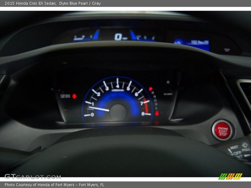 Dyno Blue Pearl / Gray 2015 Honda Civic EX Sedan