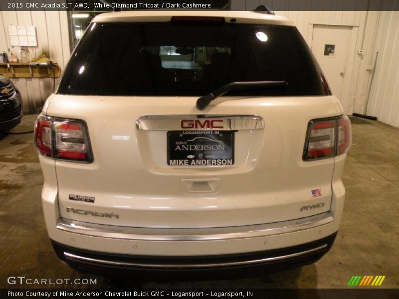 White Diamond Tricoat / Dark Cashmere 2015 GMC Acadia SLT AWD