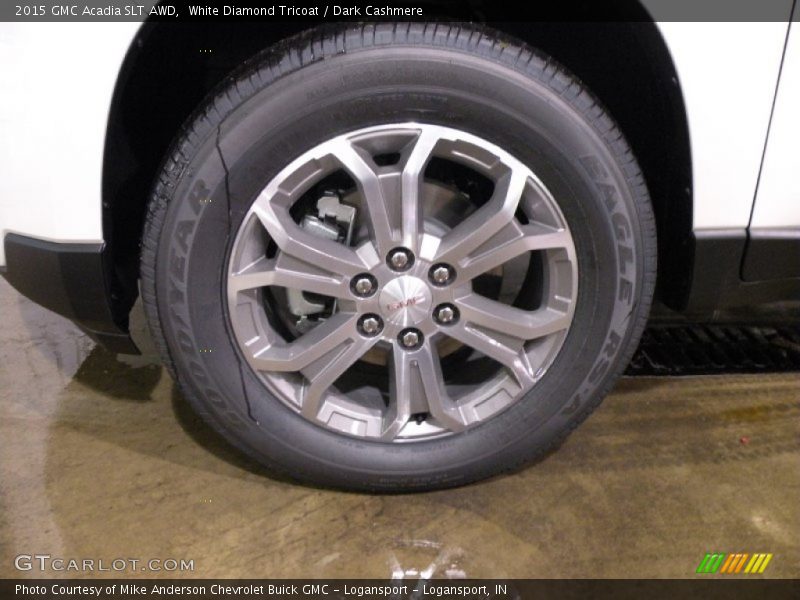 White Diamond Tricoat / Dark Cashmere 2015 GMC Acadia SLT AWD