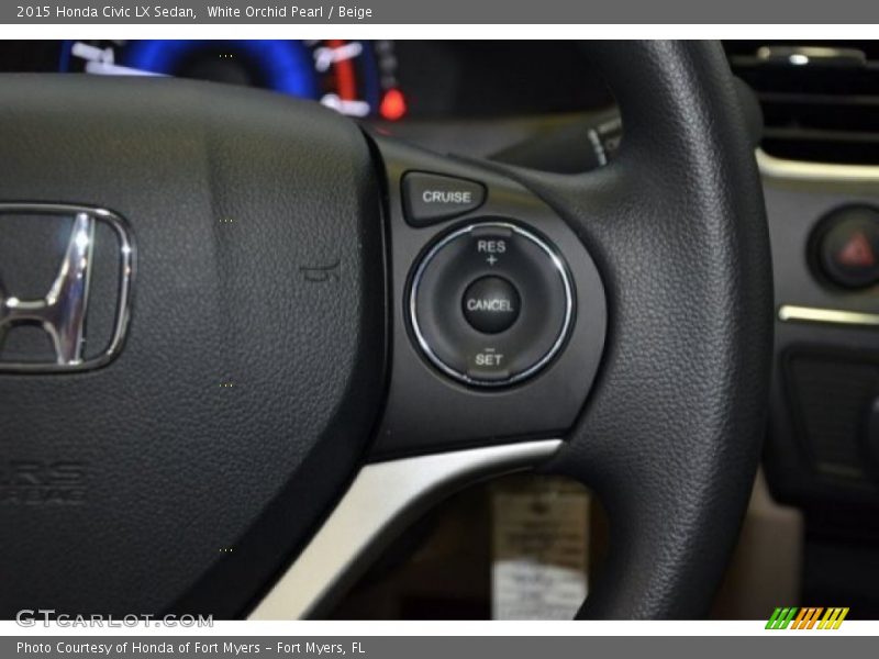 White Orchid Pearl / Beige 2015 Honda Civic LX Sedan