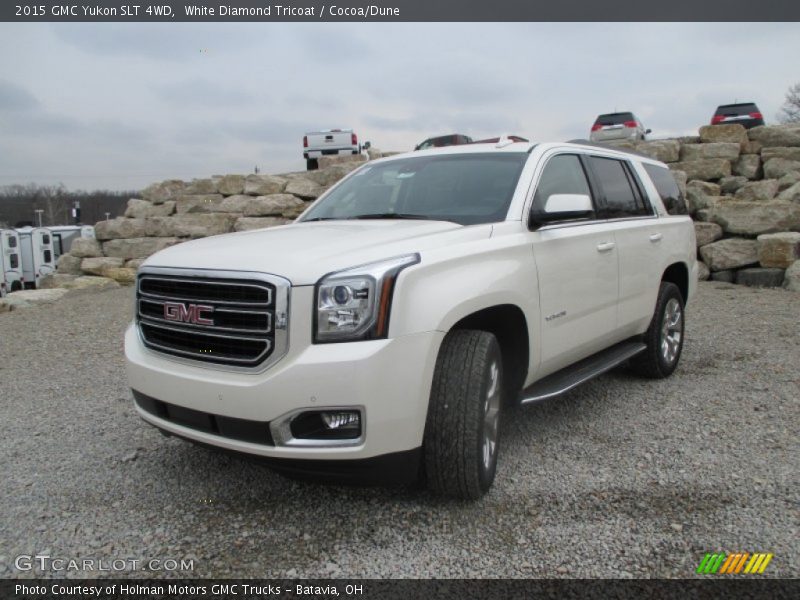 White Diamond Tricoat / Cocoa/Dune 2015 GMC Yukon SLT 4WD