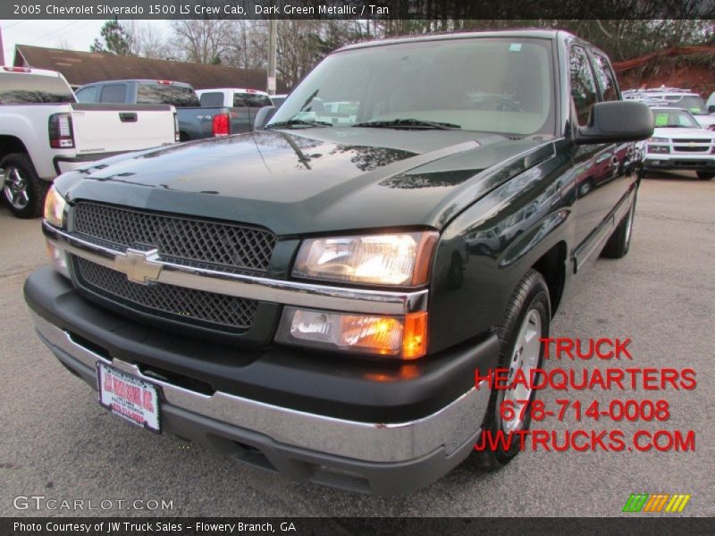 Dark Green Metallic / Tan 2005 Chevrolet Silverado 1500 LS Crew Cab