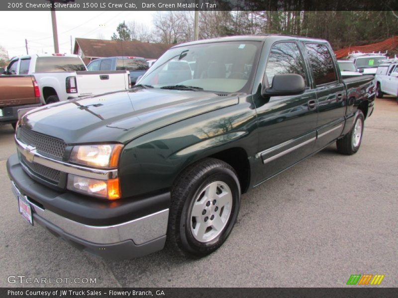 Dark Green Metallic / Tan 2005 Chevrolet Silverado 1500 LS Crew Cab