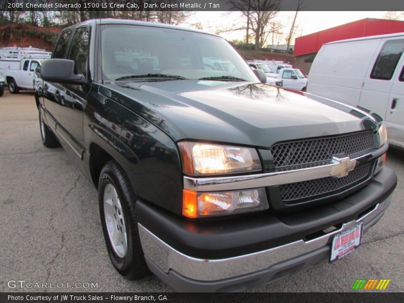 Dark Green Metallic / Tan 2005 Chevrolet Silverado 1500 LS Crew Cab