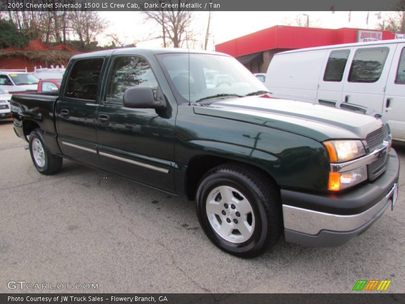 Dark Green Metallic / Tan 2005 Chevrolet Silverado 1500 LS Crew Cab