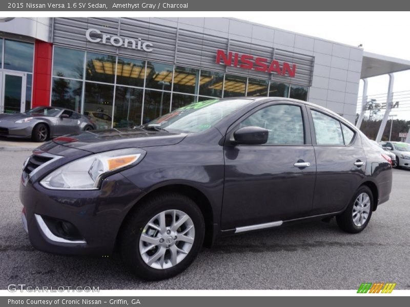 Amethyst Gray / Charcoal 2015 Nissan Versa 1.6 SV Sedan