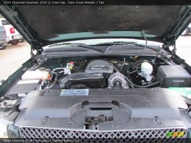 Dark Green Metallic / Tan 2005 Chevrolet Silverado 1500 LS Crew Cab
