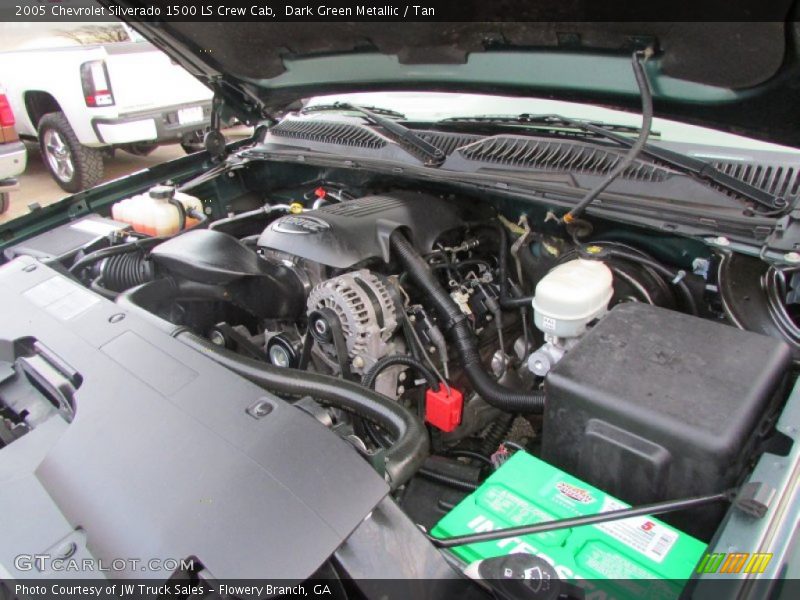 Dark Green Metallic / Tan 2005 Chevrolet Silverado 1500 LS Crew Cab