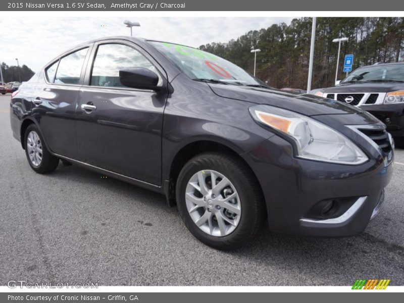 Amethyst Gray / Charcoal 2015 Nissan Versa 1.6 SV Sedan