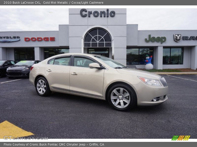Gold Mist Metallic / Cocoa/Light Cashmere 2010 Buick LaCrosse CXL