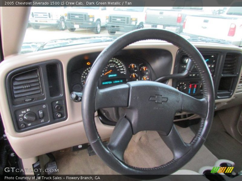 Dark Green Metallic / Tan 2005 Chevrolet Silverado 1500 LS Crew Cab