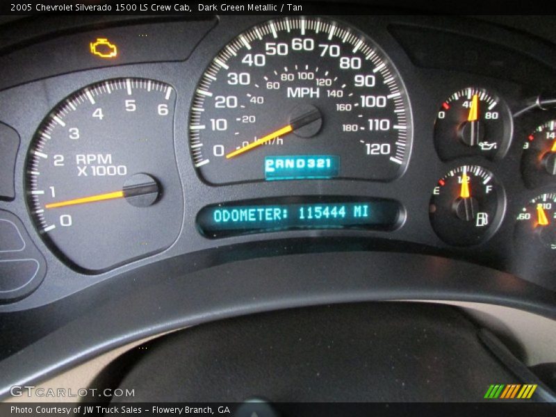 Dark Green Metallic / Tan 2005 Chevrolet Silverado 1500 LS Crew Cab