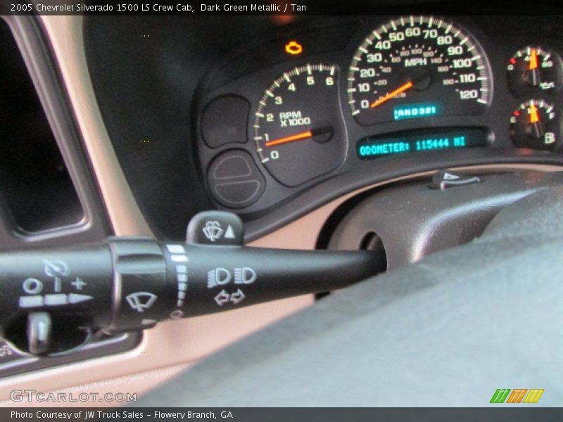 Dark Green Metallic / Tan 2005 Chevrolet Silverado 1500 LS Crew Cab