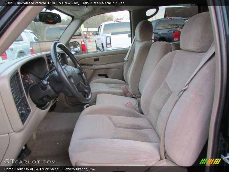 Dark Green Metallic / Tan 2005 Chevrolet Silverado 1500 LS Crew Cab