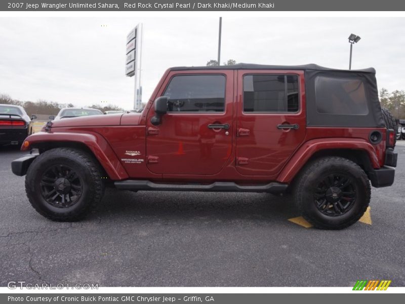 Red Rock Crystal Pearl / Dark Khaki/Medium Khaki 2007 Jeep Wrangler Unlimited Sahara