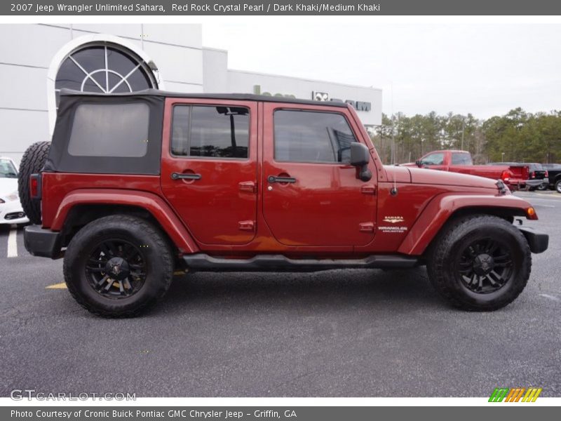 Red Rock Crystal Pearl / Dark Khaki/Medium Khaki 2007 Jeep Wrangler Unlimited Sahara