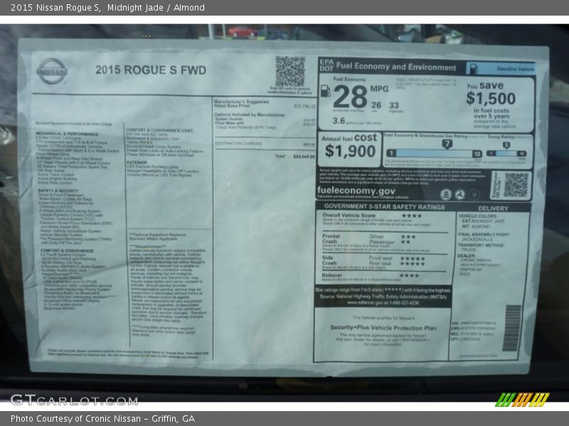  2015 Rogue S Window Sticker