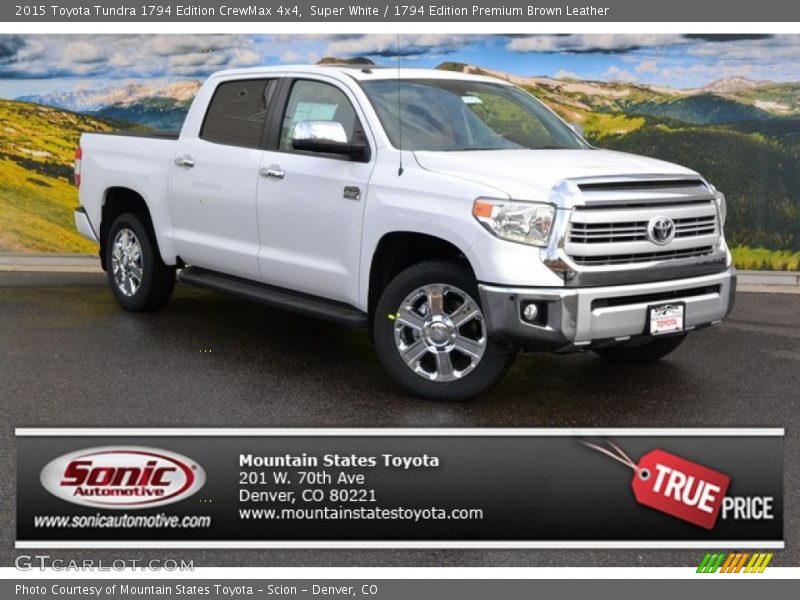 Super White / 1794 Edition Premium Brown Leather 2015 Toyota Tundra 1794 Edition CrewMax 4x4