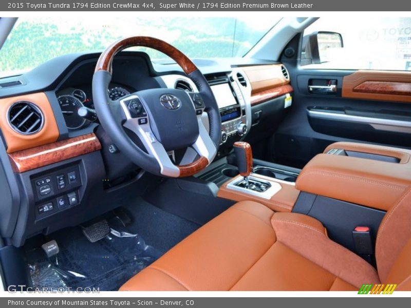 Super White / 1794 Edition Premium Brown Leather 2015 Toyota Tundra 1794 Edition CrewMax 4x4