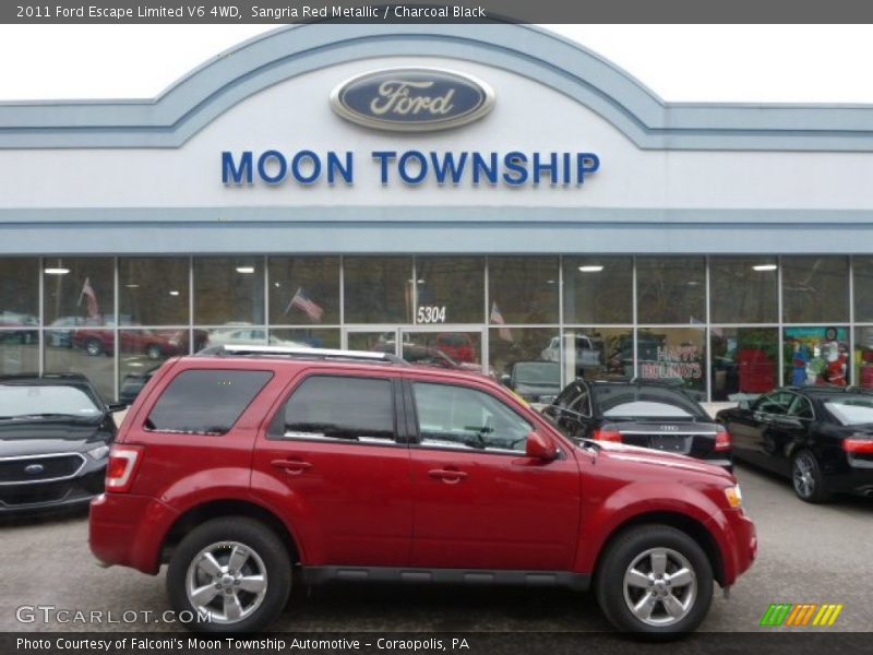 Sangria Red Metallic / Charcoal Black 2011 Ford Escape Limited V6 4WD