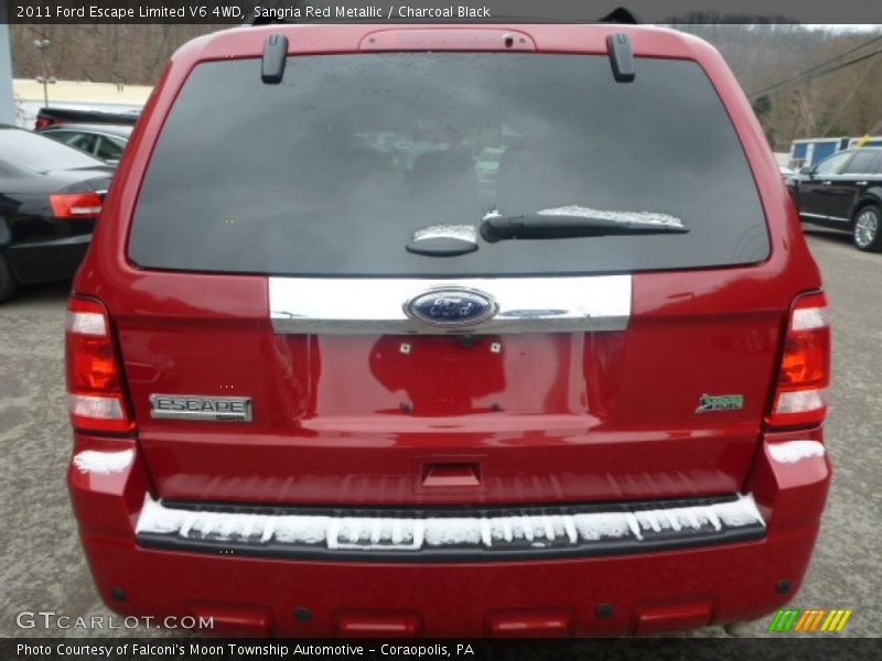 Sangria Red Metallic / Charcoal Black 2011 Ford Escape Limited V6 4WD