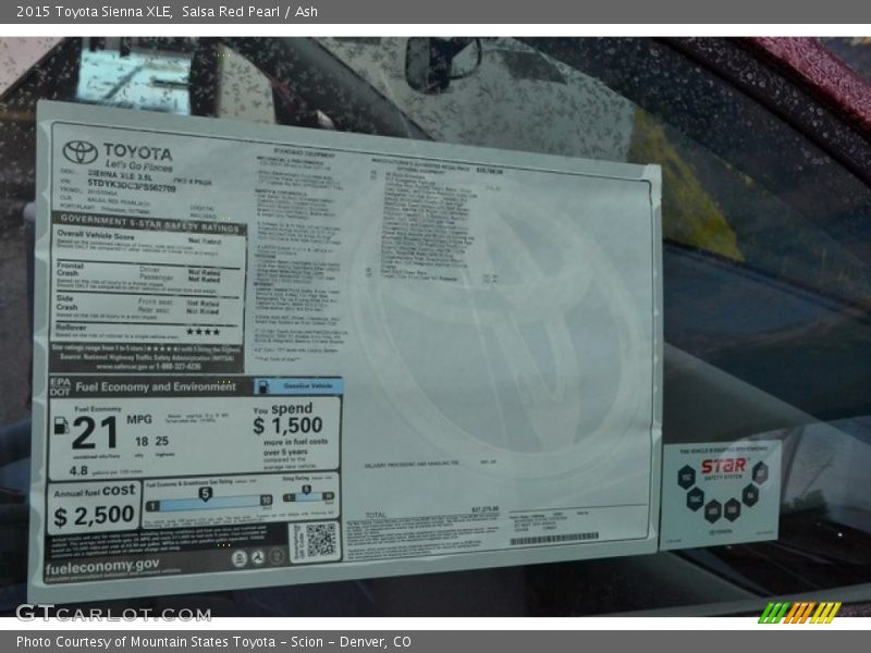 Salsa Red Pearl / Ash 2015 Toyota Sienna XLE