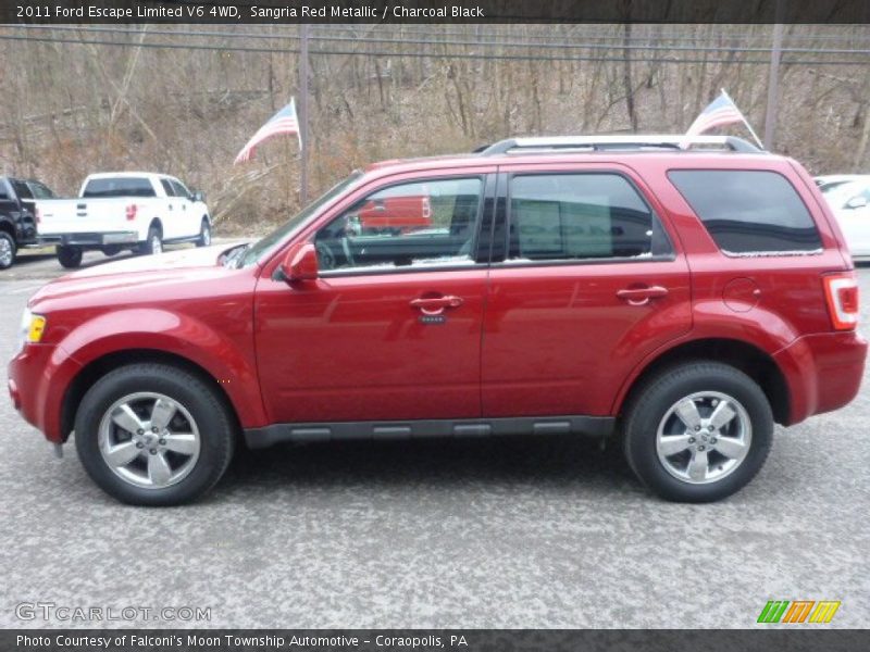 Sangria Red Metallic / Charcoal Black 2011 Ford Escape Limited V6 4WD