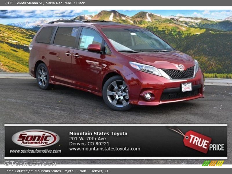 Salsa Red Pearl / Black 2015 Toyota Sienna SE