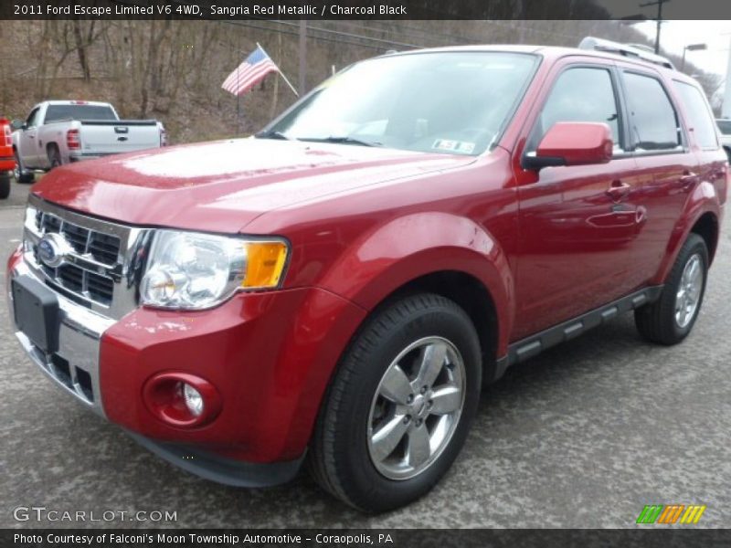 Sangria Red Metallic / Charcoal Black 2011 Ford Escape Limited V6 4WD