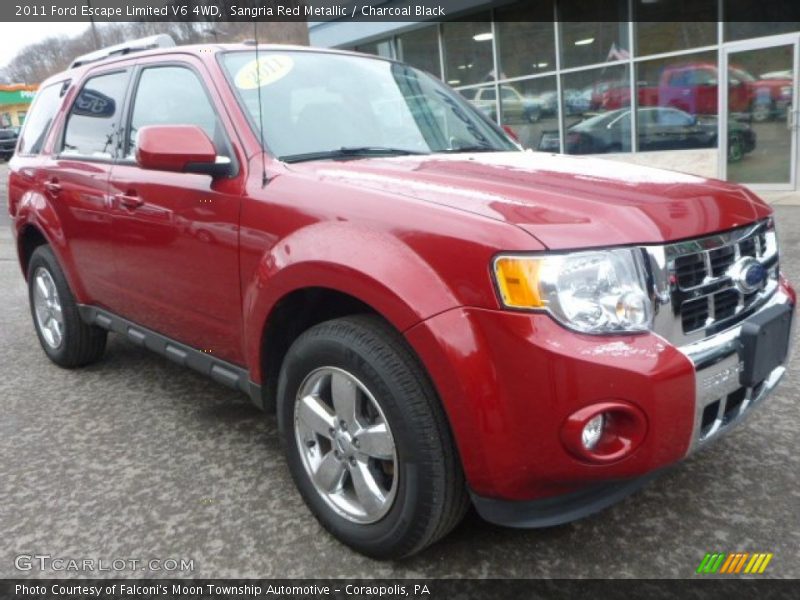 Sangria Red Metallic / Charcoal Black 2011 Ford Escape Limited V6 4WD