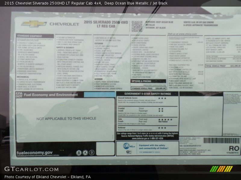 2015 Silverado 2500HD LT Regular Cab 4x4 Window Sticker