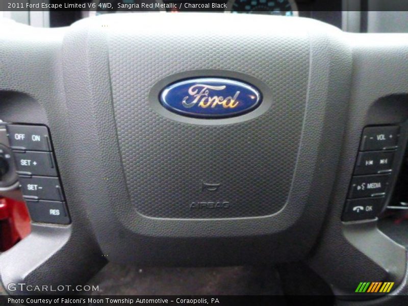 Sangria Red Metallic / Charcoal Black 2011 Ford Escape Limited V6 4WD