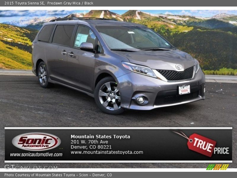 Predawn Gray Mica / Black 2015 Toyota Sienna SE