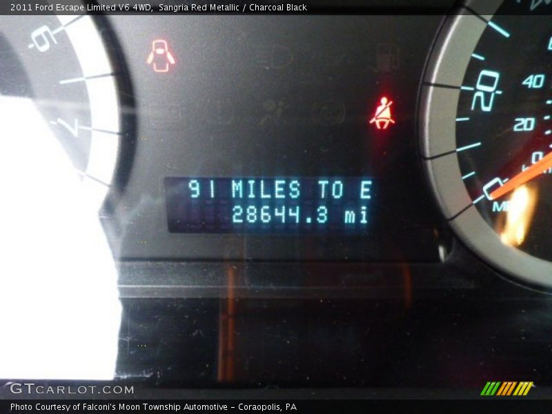 Sangria Red Metallic / Charcoal Black 2011 Ford Escape Limited V6 4WD