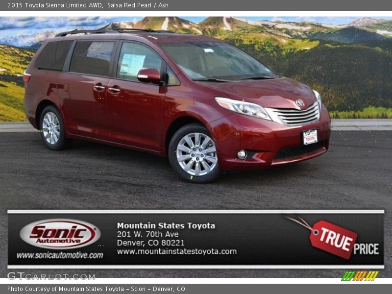 Salsa Red Pearl / Ash 2015 Toyota Sienna Limited AWD