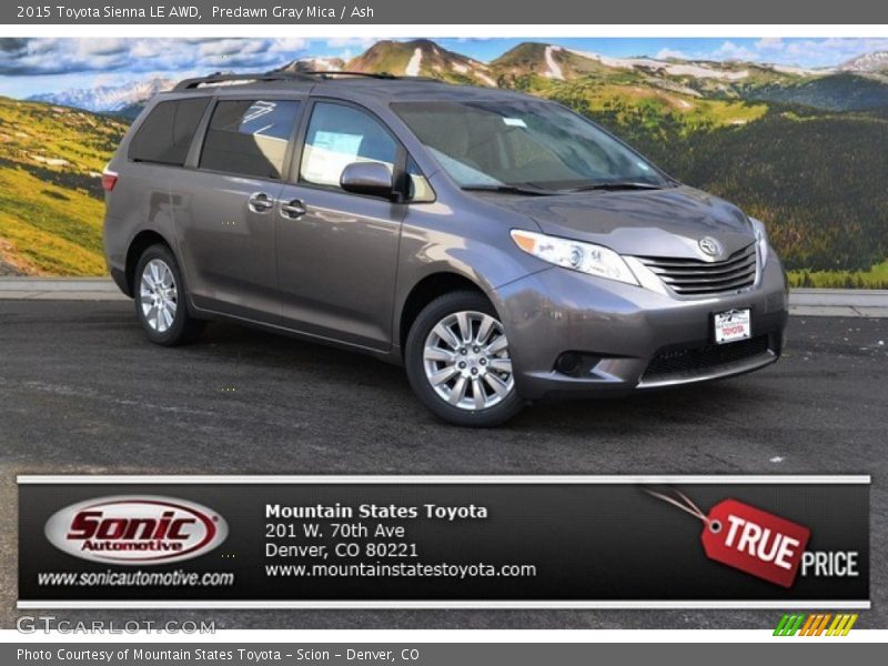 Predawn Gray Mica / Ash 2015 Toyota Sienna LE AWD