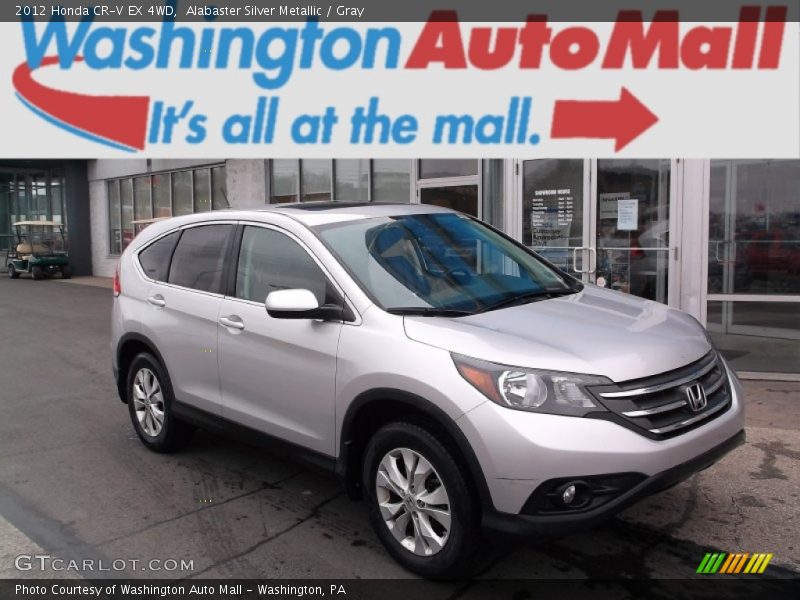 Alabaster Silver Metallic / Gray 2012 Honda CR-V EX 4WD