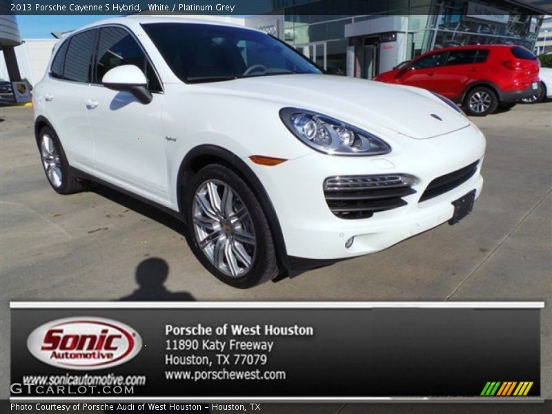 White / Platinum Grey 2013 Porsche Cayenne S Hybrid