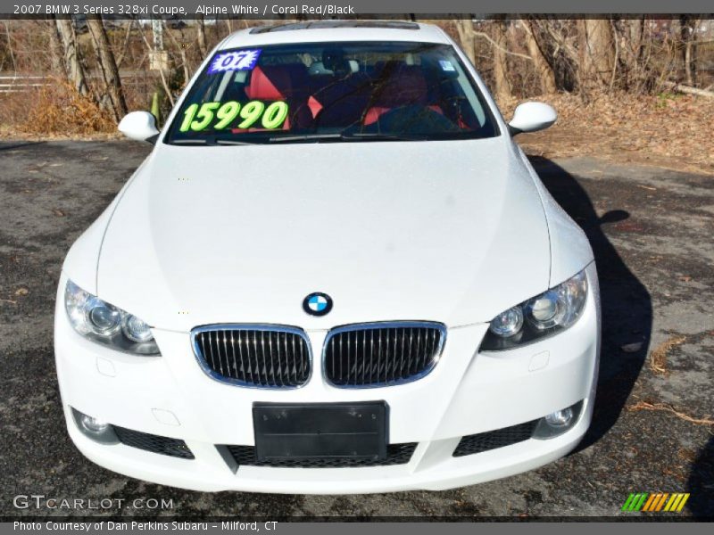 Alpine White / Coral Red/Black 2007 BMW 3 Series 328xi Coupe
