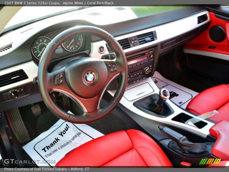 Alpine White / Coral Red/Black 2007 BMW 3 Series 328xi Coupe