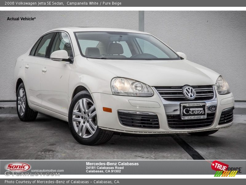 Campanella White / Pure Beige 2008 Volkswagen Jetta SE Sedan